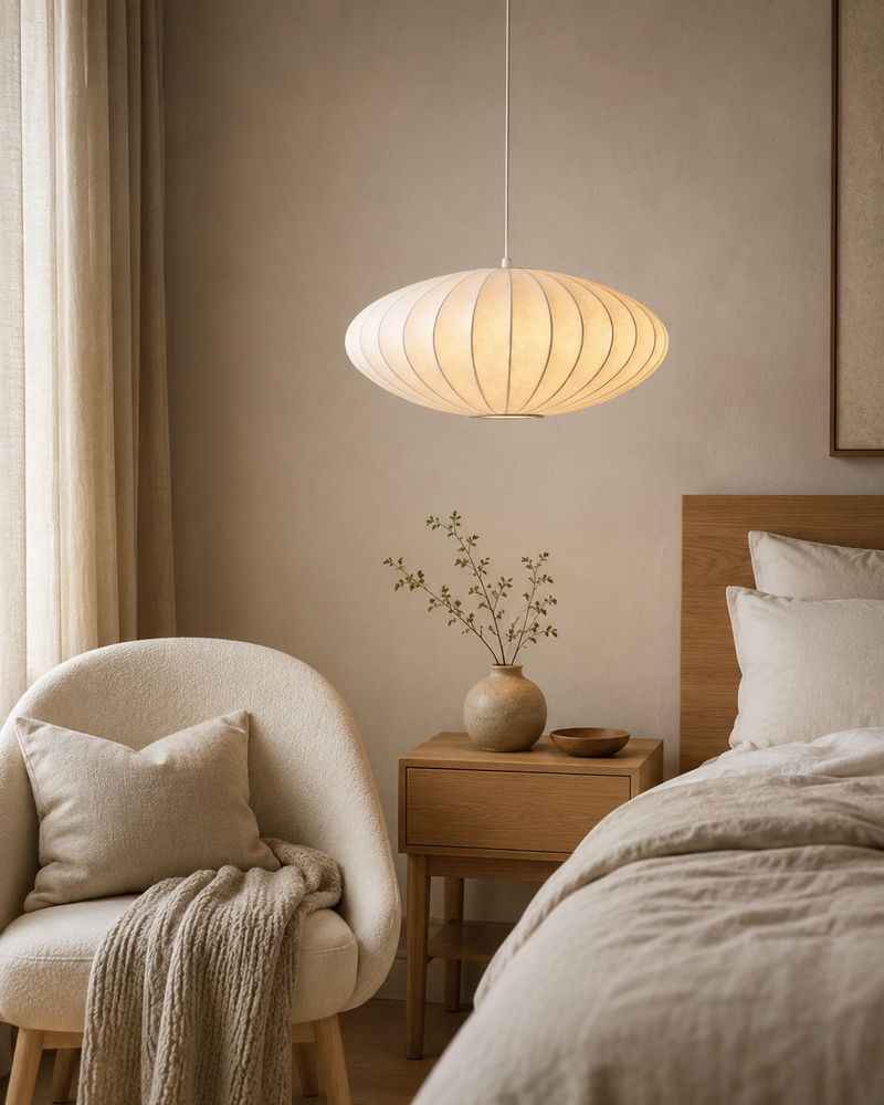 Silk Cocoon Wabi Sabi Pendant Light