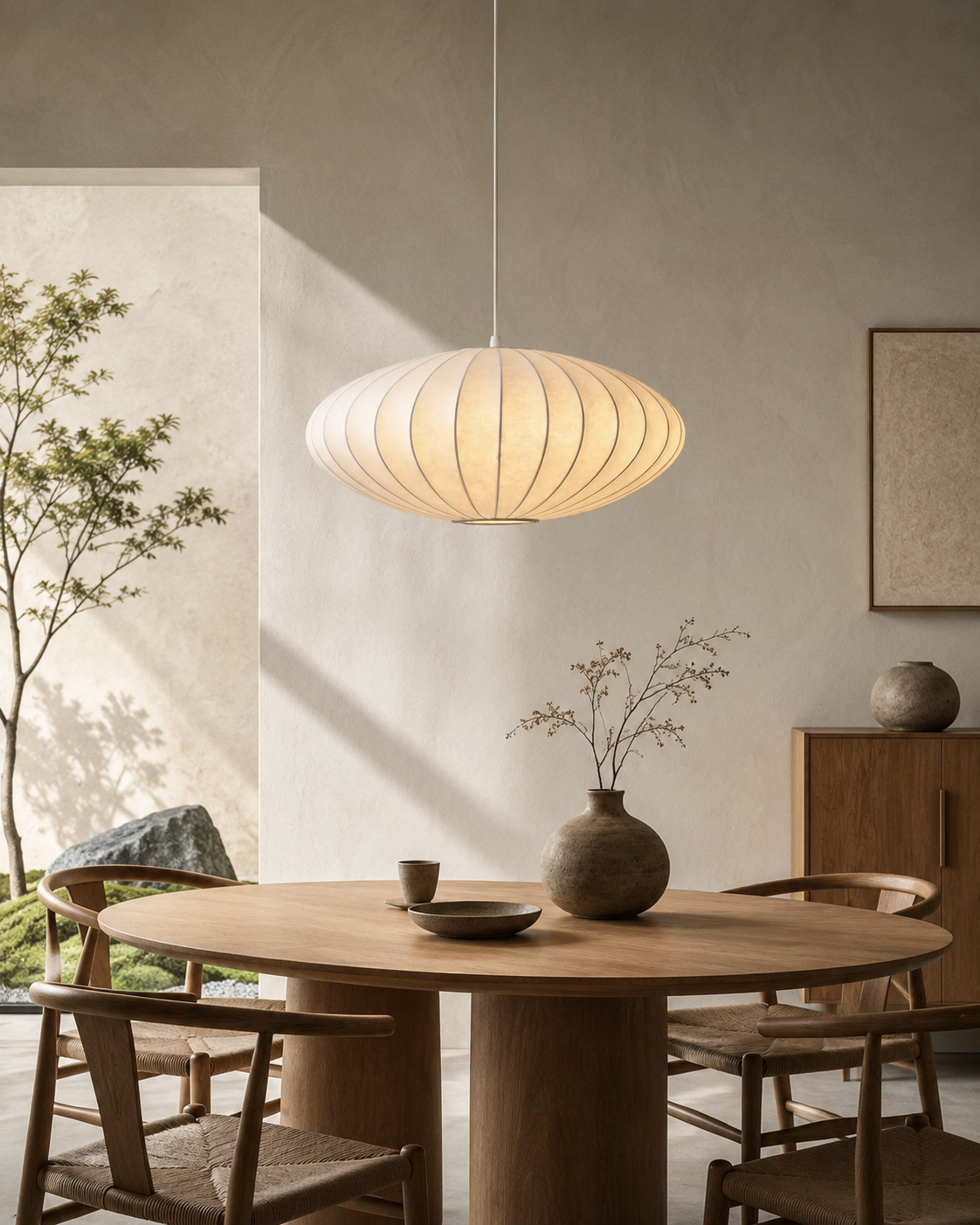Silk Cocoon Wabi Sabi Pendant Light