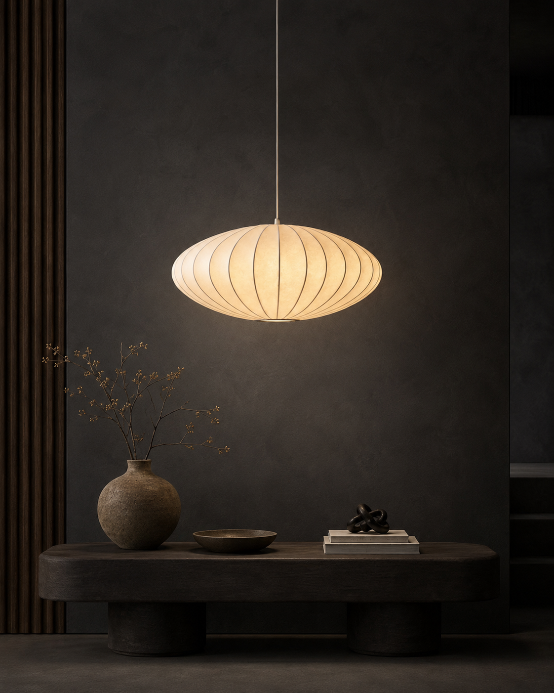 Silk Cocoon Wabi Sabi Pendant Light